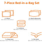 Amazon Basics 7-Piece Lightweight Microfiber Bed-In-A-Bag Comforter Bedding Set - Full/Queen, Industrial Gray