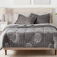 Amazon Basics 7-Piece Lightweight Microfiber Bed-In-A-Bag Comforter Bedding Set - Full/Queen, Industrial Gray